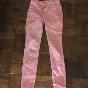 High waisted pink pants